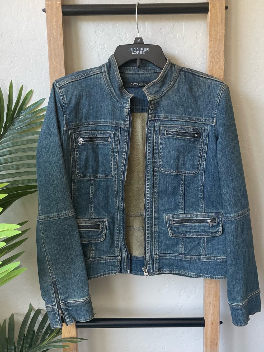 City Unltd Women's Washed Denim Zip Jacket